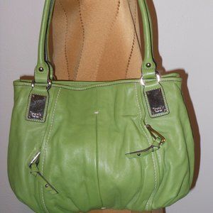 TIGNANELLO GREEN GENUINE LEATHER SHOULDER BAG
